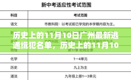 歷史上的11月10日廣州逃犯名單揭秘，最新通緝犯名單曝光