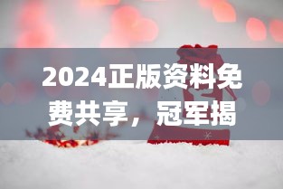 2024正版資料免費(fèi)共享，冠軍揭曉預(yù)告_E VH233.8預(yù)備版