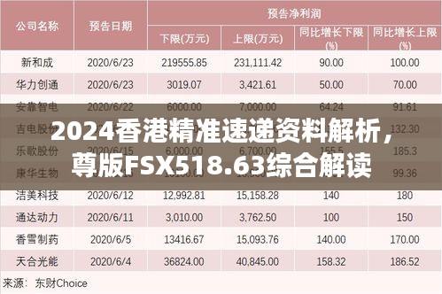 2024香港精準(zhǔn)速遞資料解析，尊版FSX518.63綜合解讀