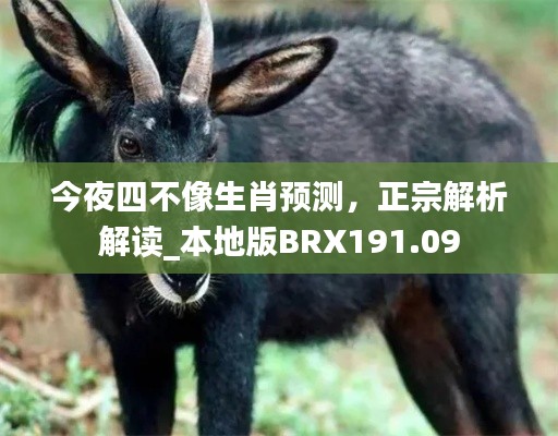 今夜四不像生肖預測，正宗解析解讀_本地版BRX191.09