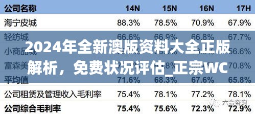 2024年全新澳版資料大全正版解析，免費(fèi)狀況評(píng)估_正宗WCN98.03版