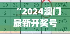 “2024澳門(mén)最新開(kāi)獎(jiǎng)號(hào)碼解讀，精選預(yù)測(cè)版YVM543.74詳解”