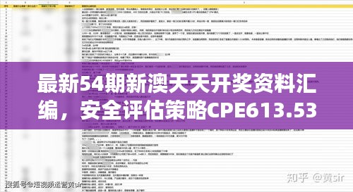 最新54期新澳天天開(kāi)獎(jiǎng)資料匯編，安全評(píng)估策略CPE613.53修訂版