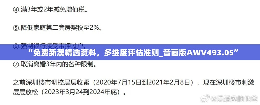 “免費(fèi)新澳精選資料，多維度評(píng)估準(zhǔn)則_音畫版AWV493.05”