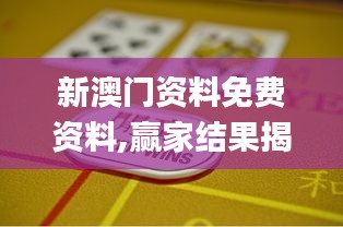 新澳門資料免費資料,贏家結(jié)果揭曉_管理版DKT432.59