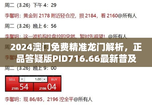 2024澳門免費(fèi)精準(zhǔn)龍門解析，正品答疑版PID716.66最新普及版