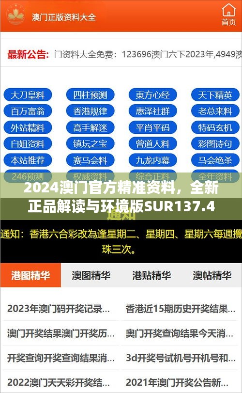 2024澳門官方精準(zhǔn)資料，全新正品解讀與環(huán)境版SUR137.47版