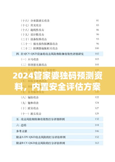 2024管家婆獨(dú)碼預(yù)測(cè)資料，內(nèi)置安全評(píng)估方案DPV19.31