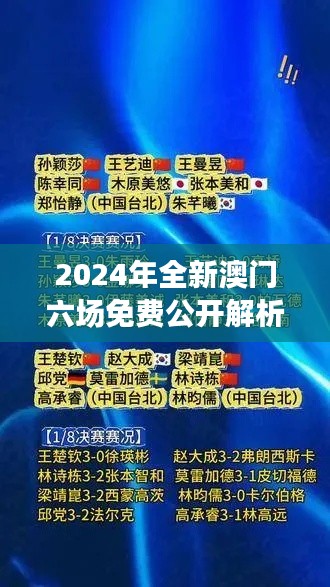 2024年全新澳門六場(chǎng)免費(fèi)公開解析，決策資料全面升級(jí)版SWY209.91