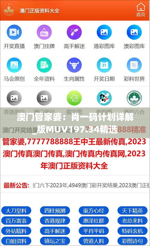 澳門管家婆：肖一碼計(jì)劃詳解_版MUV197.34精選