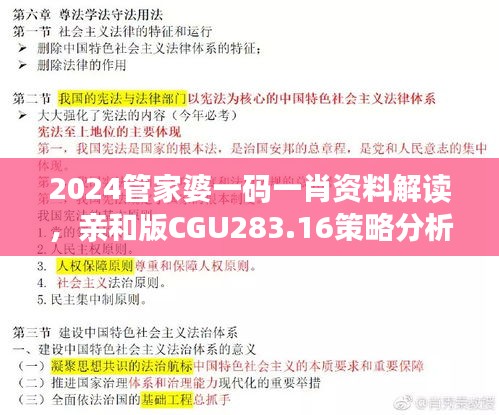 2024管家婆一碼一肖資料解讀，親和版CGU283.16策略分析