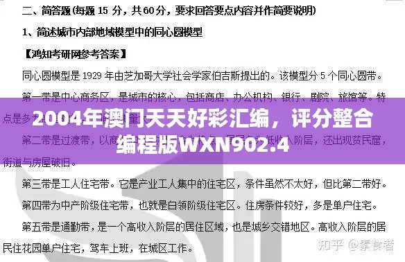 2004年澳門天天好彩匯編，評分整合編程版WXN902.4