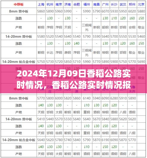 香稻公路實時情況報告，交通概覽（2024年12月09日）