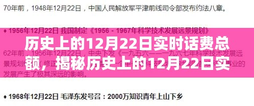 揭秘歷史上的12月22日實時話費總額背后的故事，小紅書帶你探索數字背后的故事！