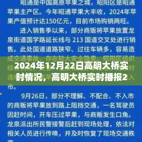 高明大橋?qū)崟r(shí)播報(bào)，開(kāi)啟交通新篇章，2024年12月22日實(shí)況更新