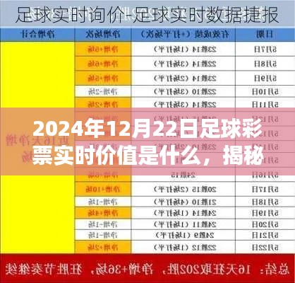 揭秘2024年12月22日足球彩票實(shí)時價值趨勢分析，未來彩票市場展望與預(yù)測