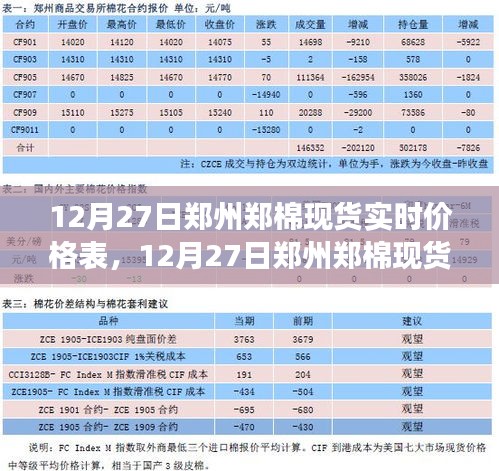 12月27日鄭州鄭棉現(xiàn)貨實時價格表，全面解析與市場洞察