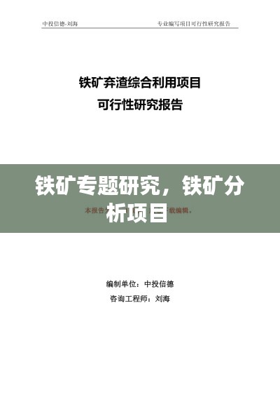 鐵礦專題研究，鐵礦分析項目 