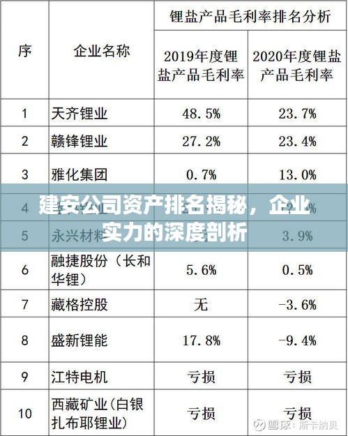 建安公司資產(chǎn)排名揭秘，企業(yè)實(shí)力的深度剖析