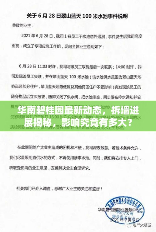 華南碧桂園最新動態(tài)，拆墻進展揭秘，影響究竟有多大？