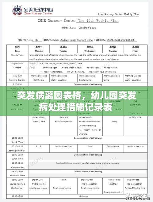 突發(fā)病離園表格，幼兒園突發(fā)病處理措施記錄表 