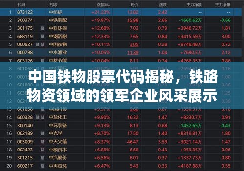中國(guó)鐵物股票代碼揭秘，鐵路物資領(lǐng)域的領(lǐng)軍企業(yè)風(fēng)采展示