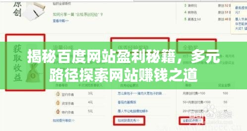 揭秘百度網(wǎng)站盈利秘籍，多元路徑探索網(wǎng)站賺錢之道