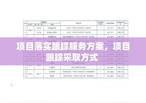 項目落實跟蹤服務方案，項目跟蹤采取方式 