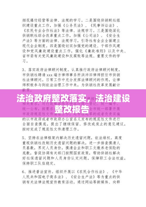 法治政府整改落實，法治建設(shè)整改報告 