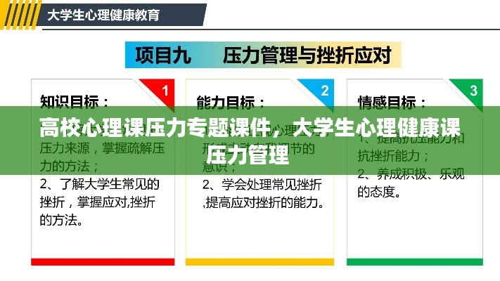 高校心理課壓力專題課件，大學生心理健康課壓力管理 