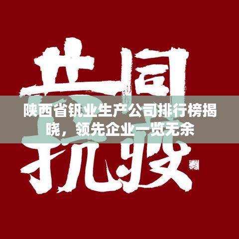 陜西省釩業(yè)生產(chǎn)公司排行榜揭曉，領先企業(yè)一覽無余