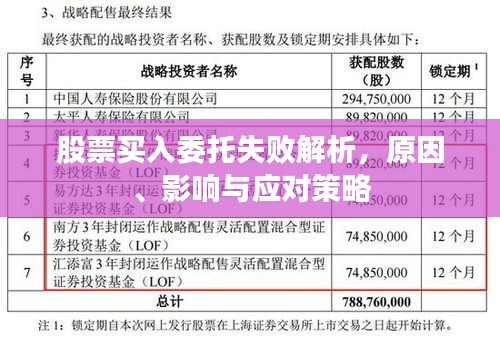 股票買入委托失敗解析，原因、影響與應對策略