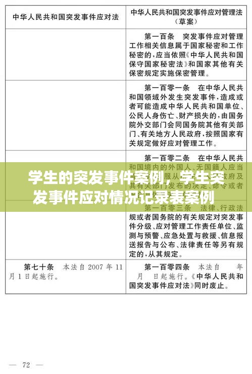 學(xué)生的突發(fā)事件案例，學(xué)生突發(fā)事件應(yīng)對(duì)情況記錄表案例 