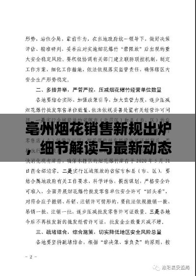 亳州煙花銷售新規(guī)出爐，細(xì)節(jié)解讀與最新動(dòng)態(tài)